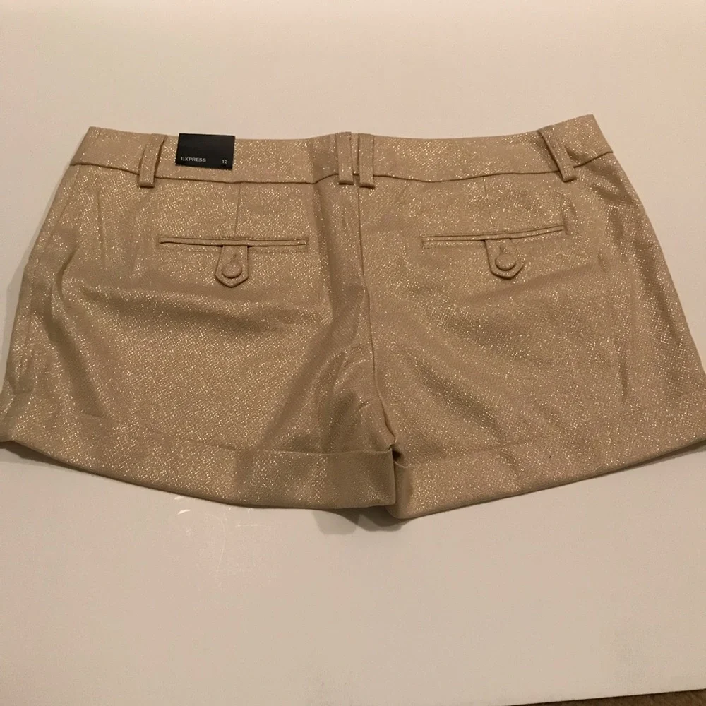 Express Women's Shimmery Gold Shorts